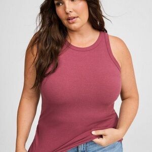 NWT - Torrid Rib High Neck Tank, 3x, Wild Ginger (Brownish Pink)